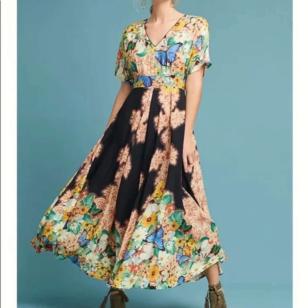 Farm Rio Butterfly & Floral Maxi XS